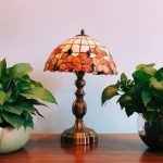 Photo Floral fabric table lamp