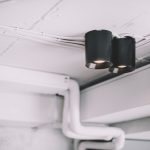 Photo industrial metal flush mount ceiling lights