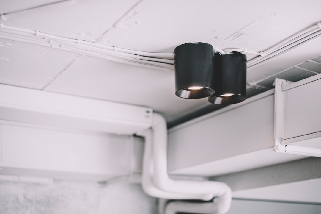 Photo industrial metal flush mount ceiling lights